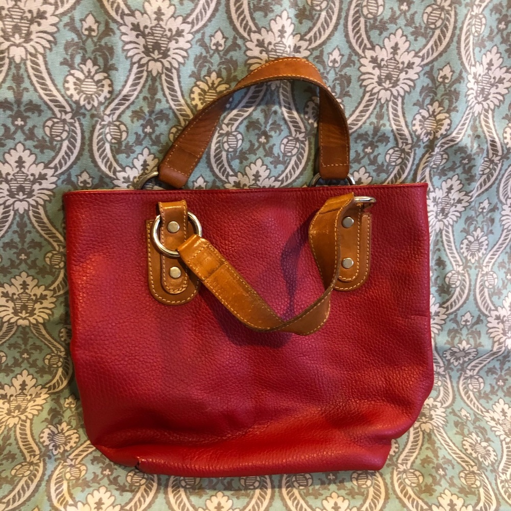 Maurizio Taiuti Red Italian Leather Small Tote